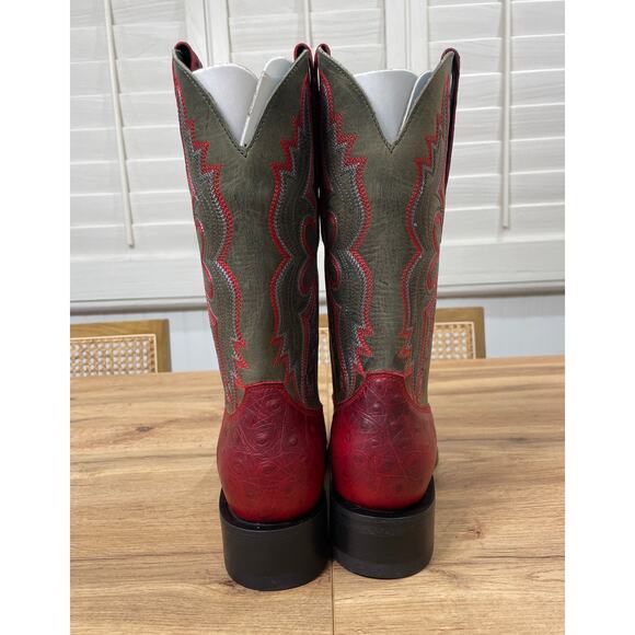 Dingo Men's True Grit Western Boots Red Ostrich Leather Size 7 NIB - Picture 7 of 14